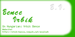 bence vrbik business card